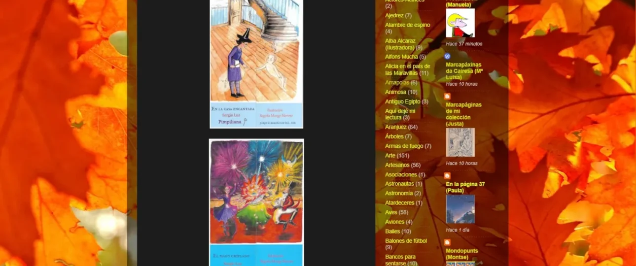 Marcapáginas puzzles de la bruja Pamplinas en el blog "Desde mi orilla del Tajo"