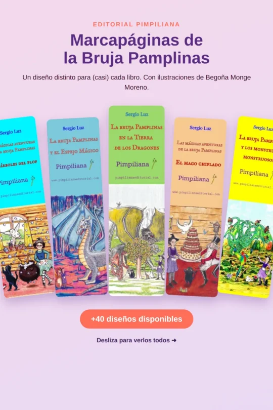 Marcapáginas sueltos de la bruja Pamplinas