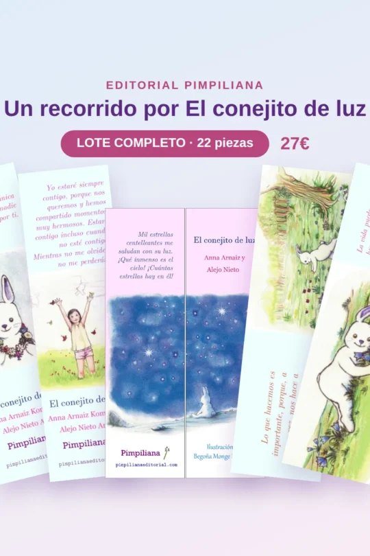 Lote de marcapáginas de "El conejito de luz"