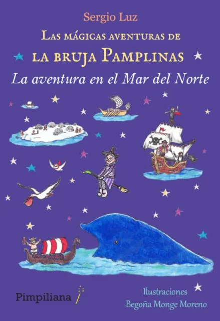 Portada del libro La aventura en el Mar del Norte, n.º 19 de Las mágicas aventuras de la bruja Pamplinas, de Sergio Luz