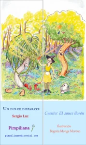 Marcapáginas puzzle de dos piezas: Un dulce disparate 16D1. Bruja, Luf, Elbor, sauce llorón y animalitos riéndose