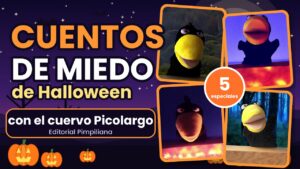 Cuentos de miedo de Halloween con el cuervo Picolargo